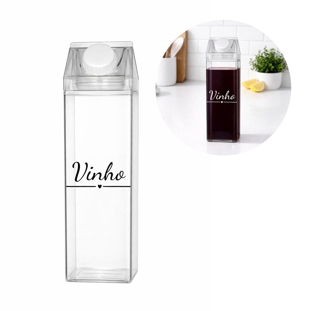 Garrafa Organizadora Transparente para Chá, Achocolatado, Suco ou Água 500ml