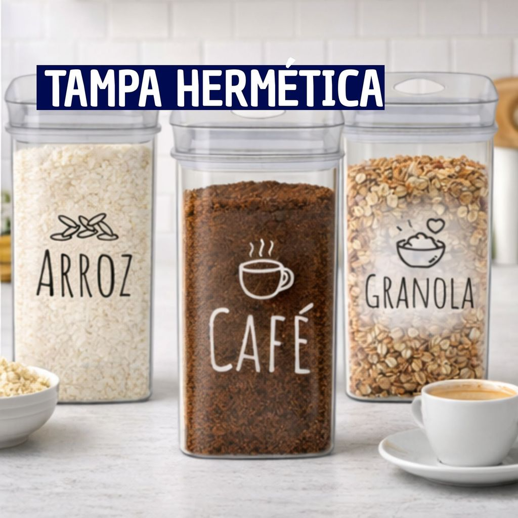 Pote Hermético Organizador Transparente para Cozinha