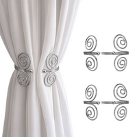 Kit 02 Prendedores de Cortina de Aço Espiral Elegante