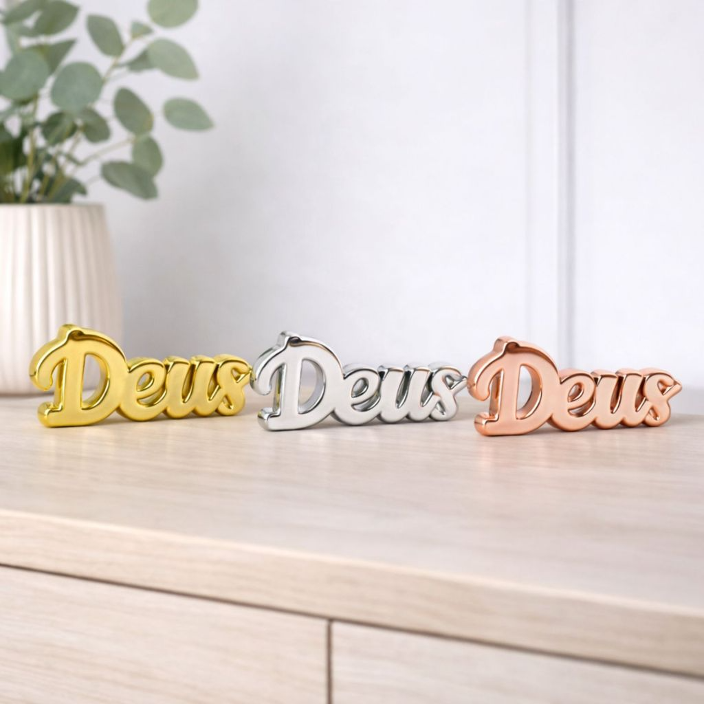 Enfeite Decorativo em Porcelana Palavra Deus