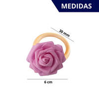 Kit com 4 Anel de Guardanapo Rosas Delicadas