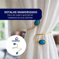 Kit 02 Prendedores de cortina decorativo Mármore Simples