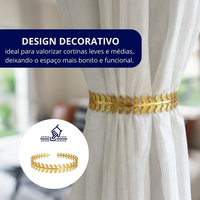 Kit 02 Prendedores de cortina decorativo Folhagem Grega