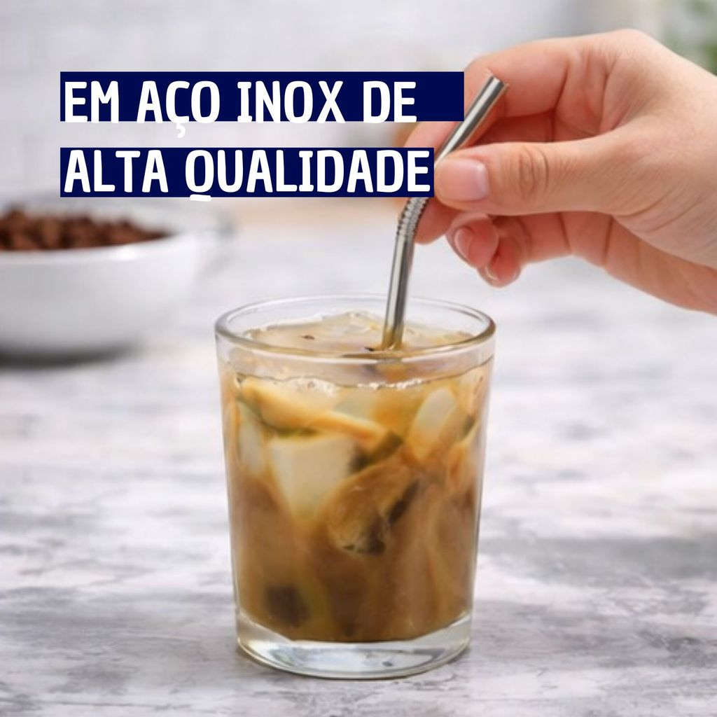 Kit 4 canudos em Metal Reutilizáveis – Sustentável, Durável e Fácil de Limpar