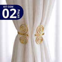 Kit 02 Prendedores de Cortina de Aço Espiral Elegante