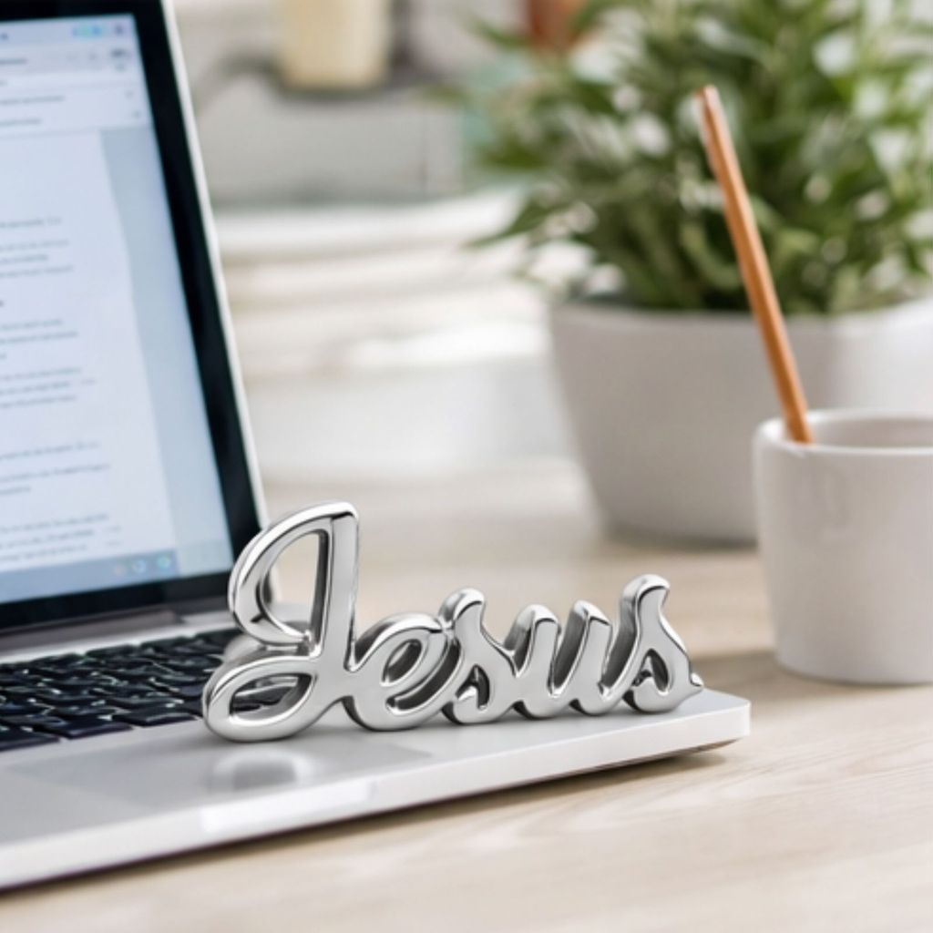 Enfeite Decorativo em Porcelana Palavra Jesus