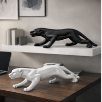 Enfeite Decorativo em Porcelana Leopardo Metalizado 27 cm