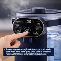 Chaleira Eletrica de Vidro 2,5L Esquenta até 100 graus Com Painel Digital 110v