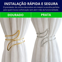 Kit 02 Prendedores de Cortina Acabamento Refinado Premium