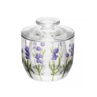 Manteigueira Francesa Flores Lavanda em Cristal 9,4x9,8cm