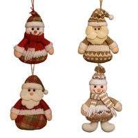 Kit 02 Enfeites Natalinos de Pelúcia Para árvore de Natal Papai Noel e Boneco de Neve