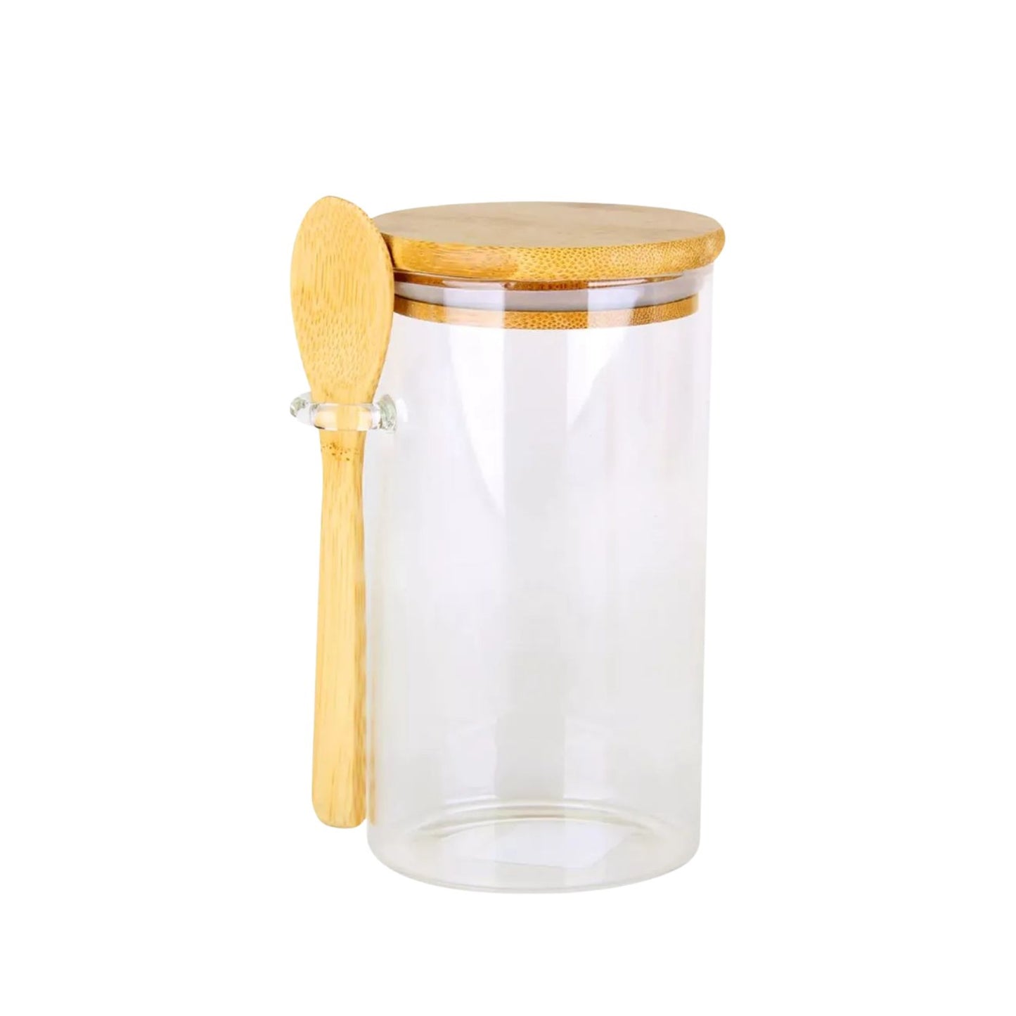 Pote Personalizado Hermético em Bambu 750ml Com Colher