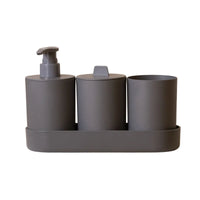 Kit Banheiro Dispenser Copo Pote com Bandeija Multiuso