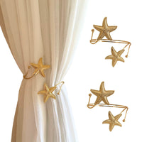 Kit 02 Prendedores de cortina Estrela do Mar Aro Recartilhado