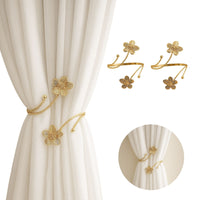 Kit 02 Prendedores de cortina Flores em Aço